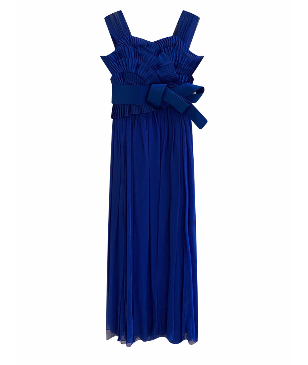 MARCHESA Синее шифоновое вечернее платье, фото 1