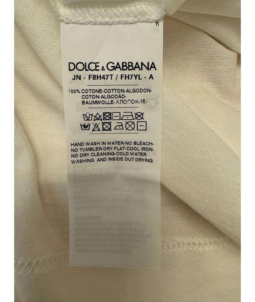 DOLCE&GABBANA Белая хлопковая майка, фото 5