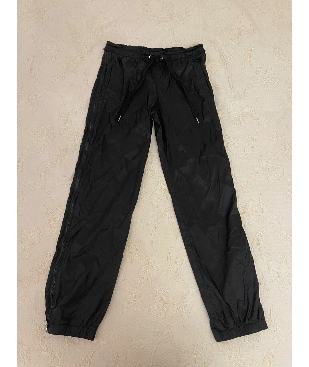 PINKO Черные полиамидовые прямые брюки, фото 7