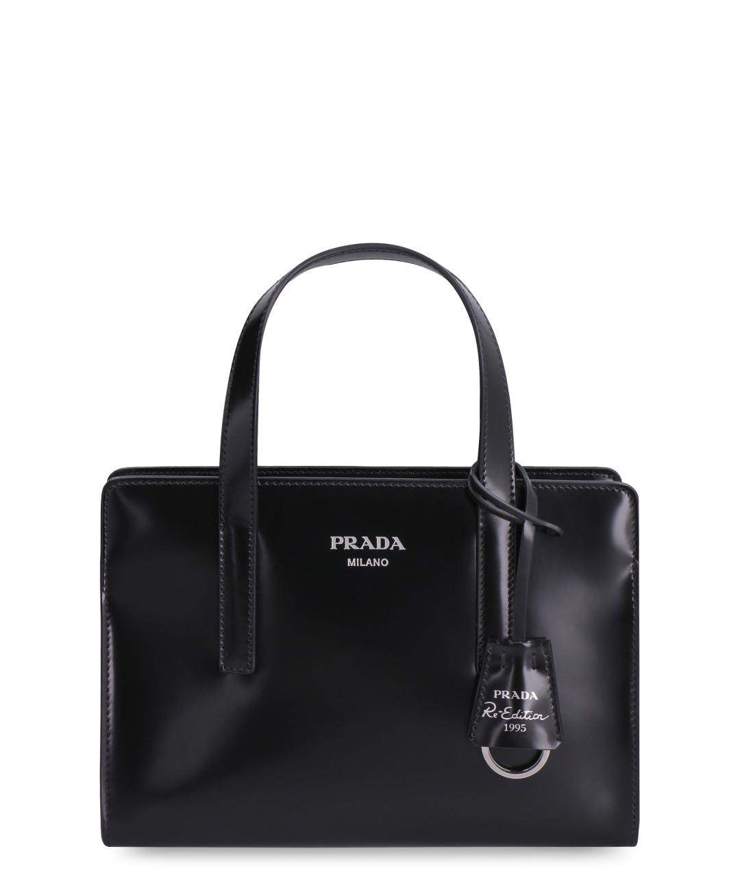PRADA Черная кожаная сумка тоут, фото 1