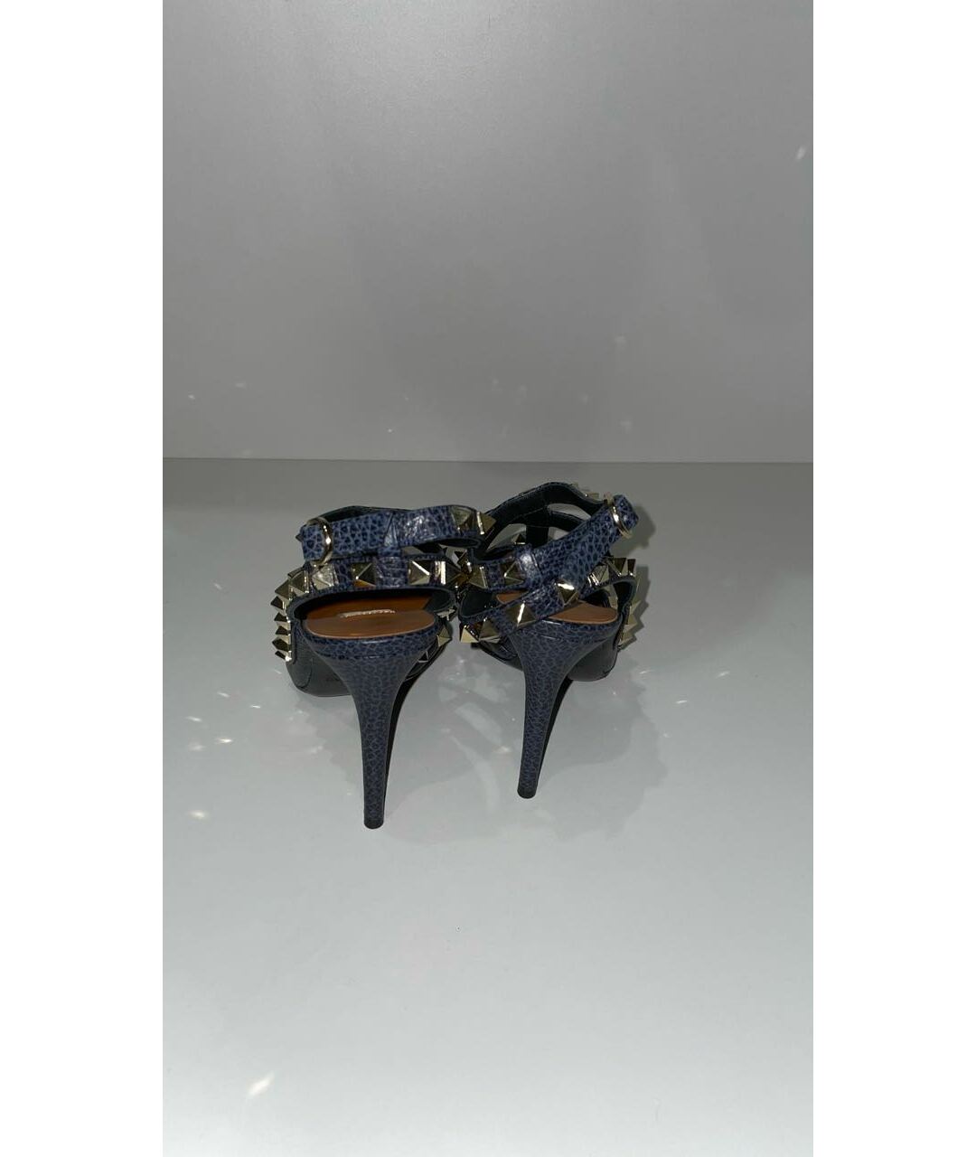 VALENTINO Темно-синие кожаные туфли, фото 4