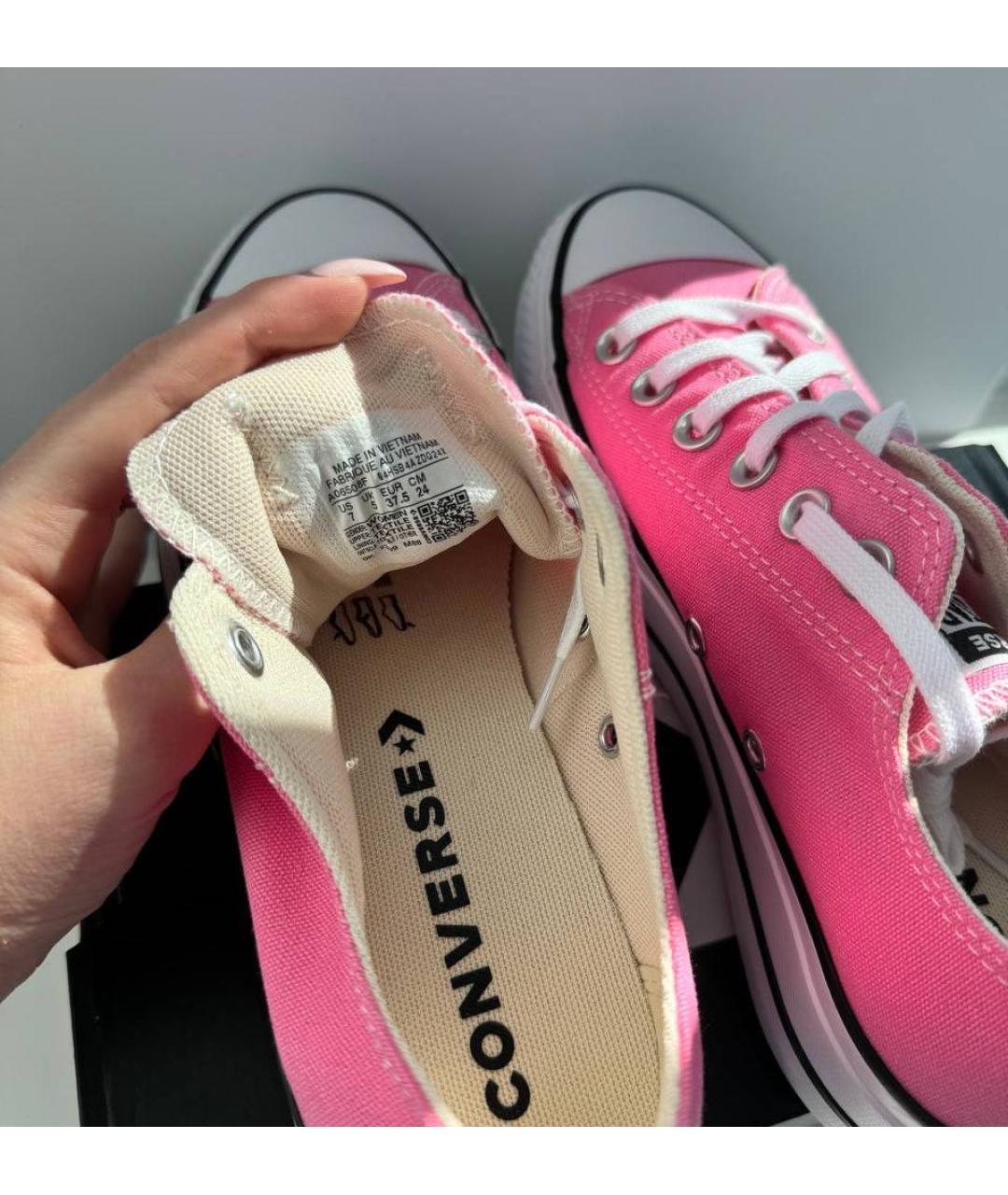 CONVERSE Розовые текстильные кеды, фото 7