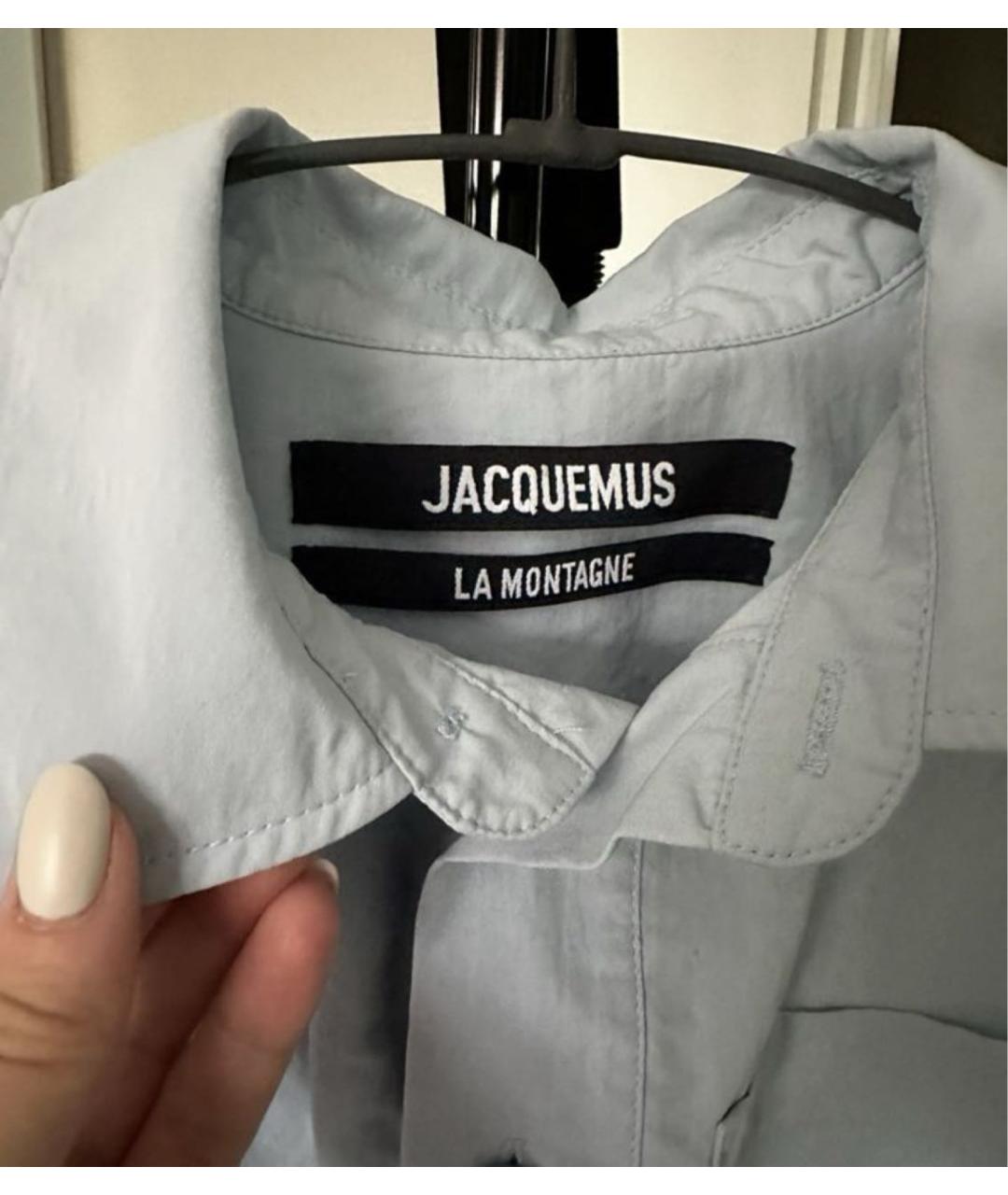 JACQUEMUS Голубое хлопковое повседневное платье, фото 4