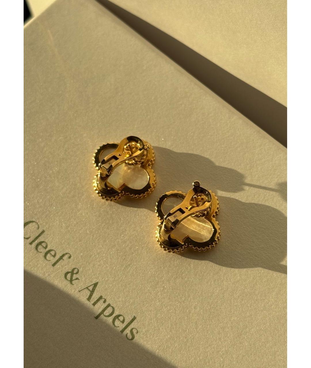 VAN CLEEF & ARPELS Белые серьги из желтого золота, фото 3