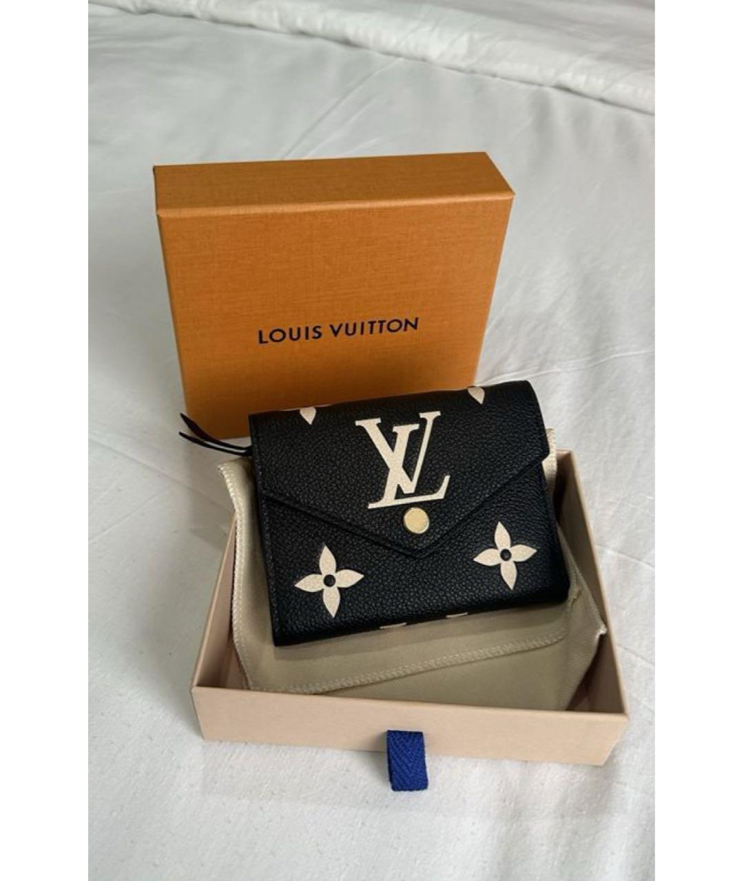 LOUIS VUITTON Черный кожаный кошелек, фото 2