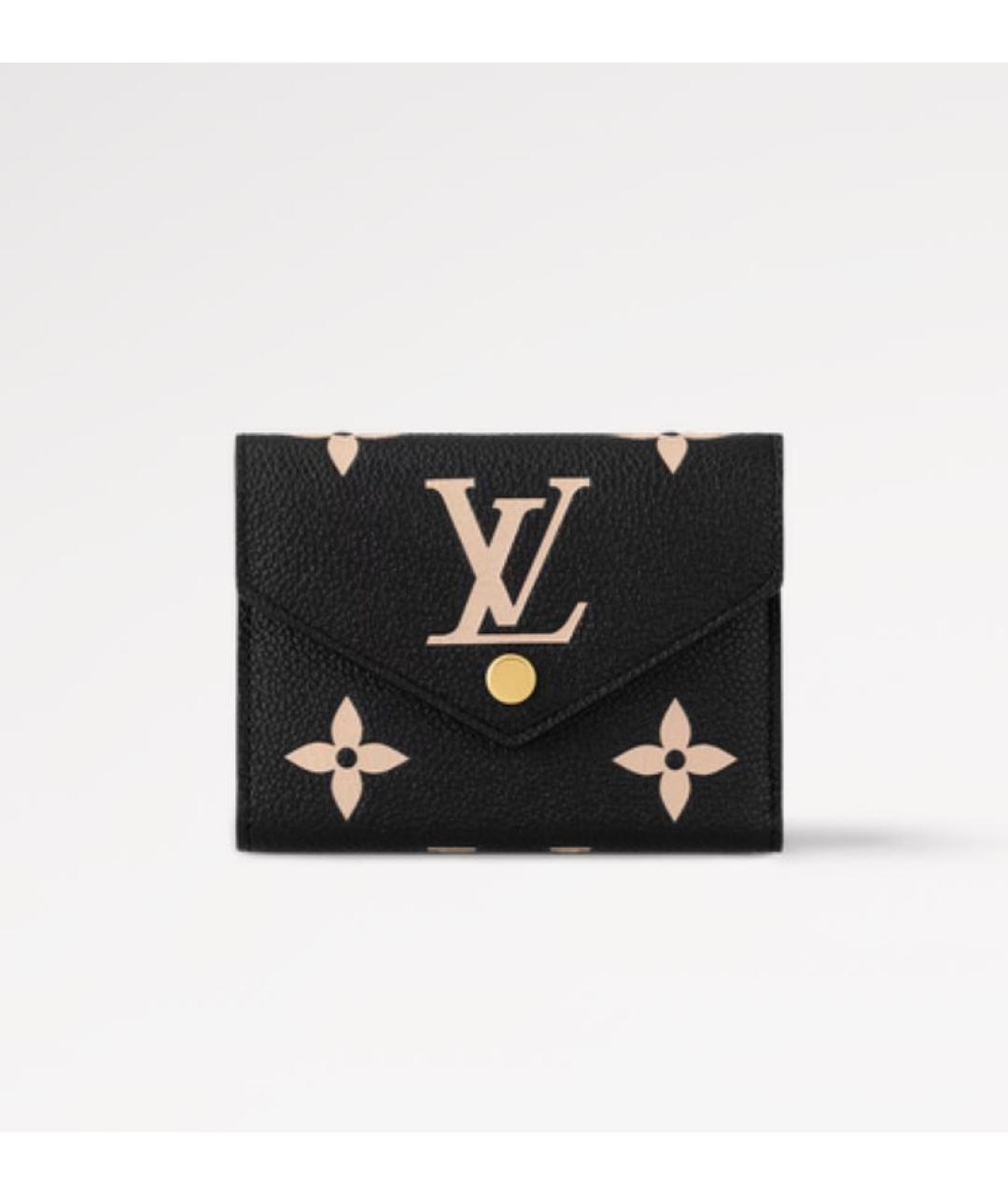 LOUIS VUITTON Черный кожаный кошелек, фото 6