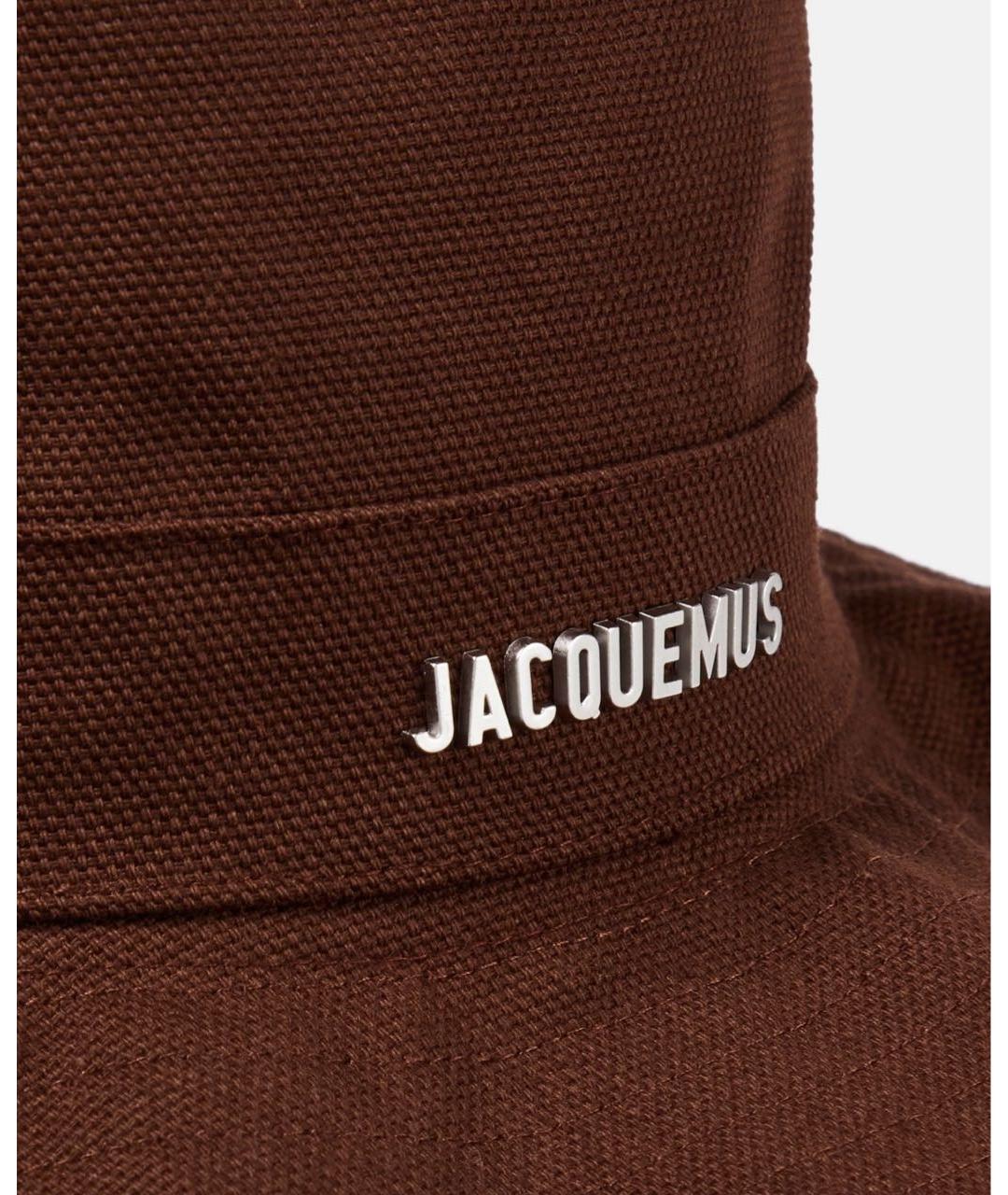 JACQUEMUS Коричневая хлопковая панама, фото 3