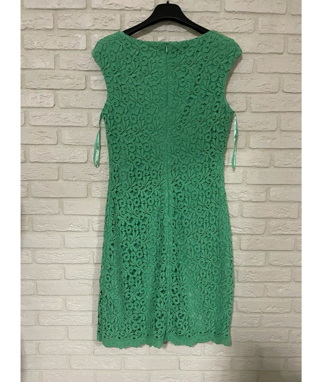 RALPH LAUREN Зеленые хлопко-эластановое повседневное платье, фото 6