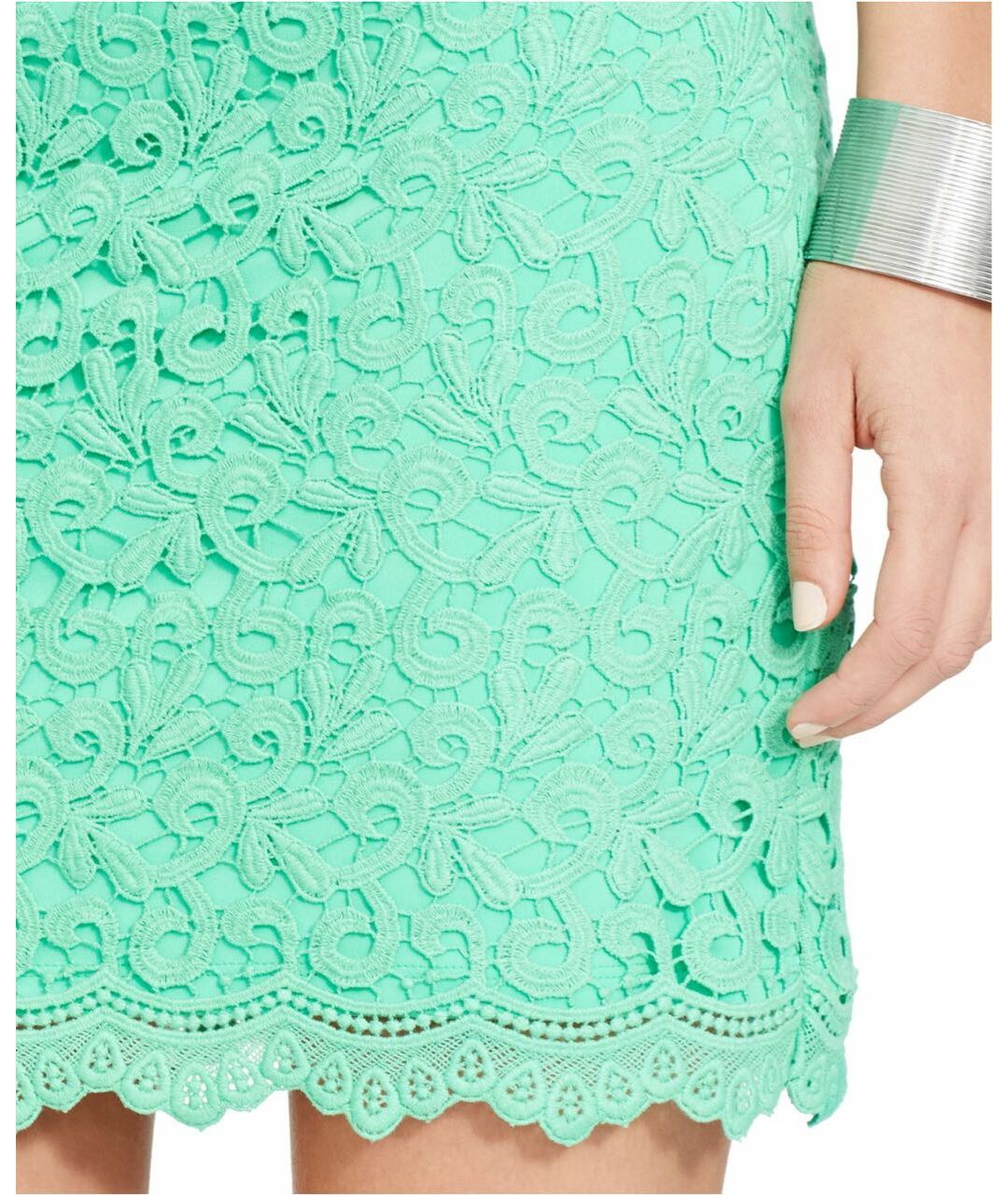 RALPH LAUREN Зеленые хлопко-эластановое повседневное платье, фото 5