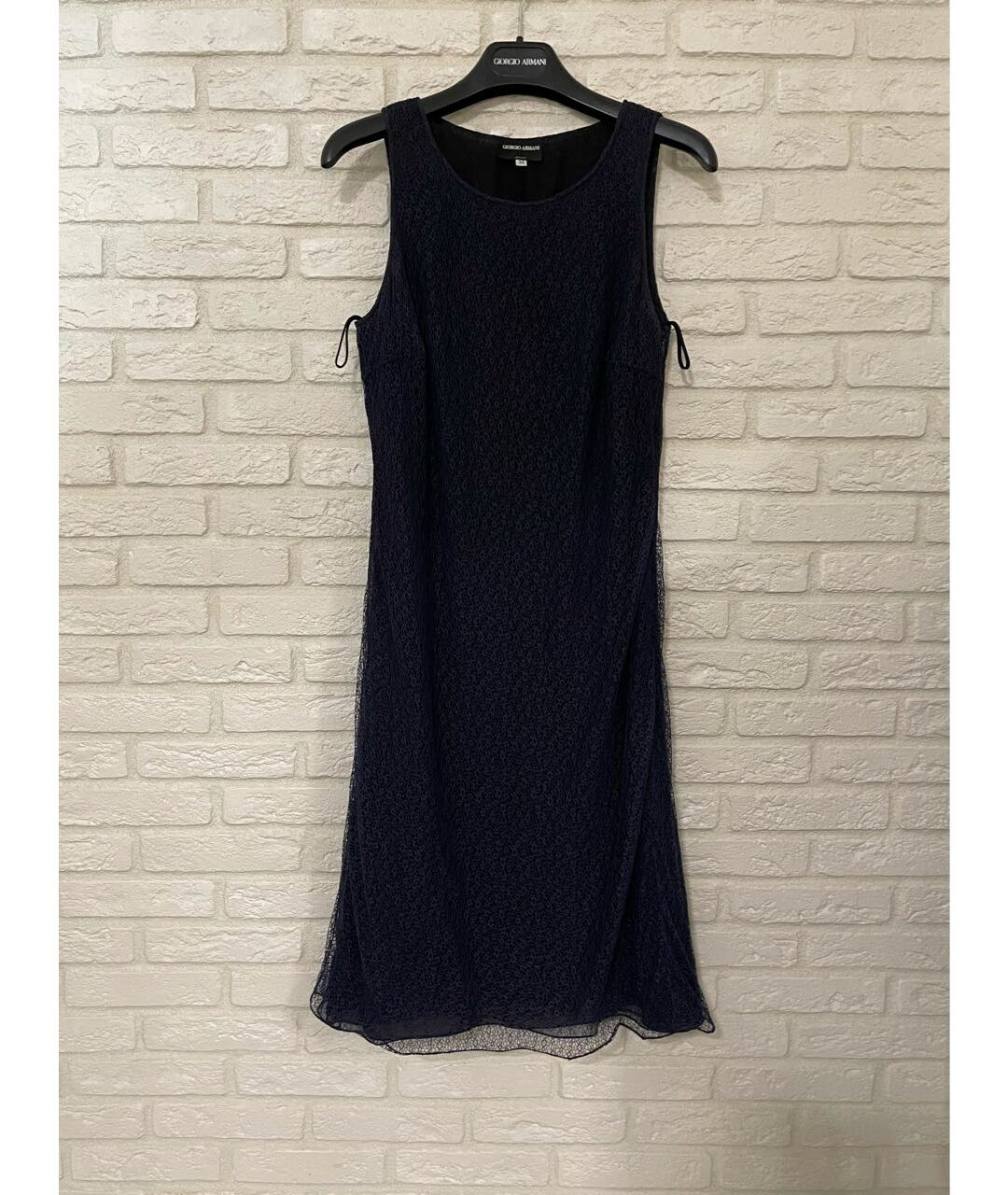 GIORGIO ARMANI Темно-синее шелковое повседневное платье, фото 5