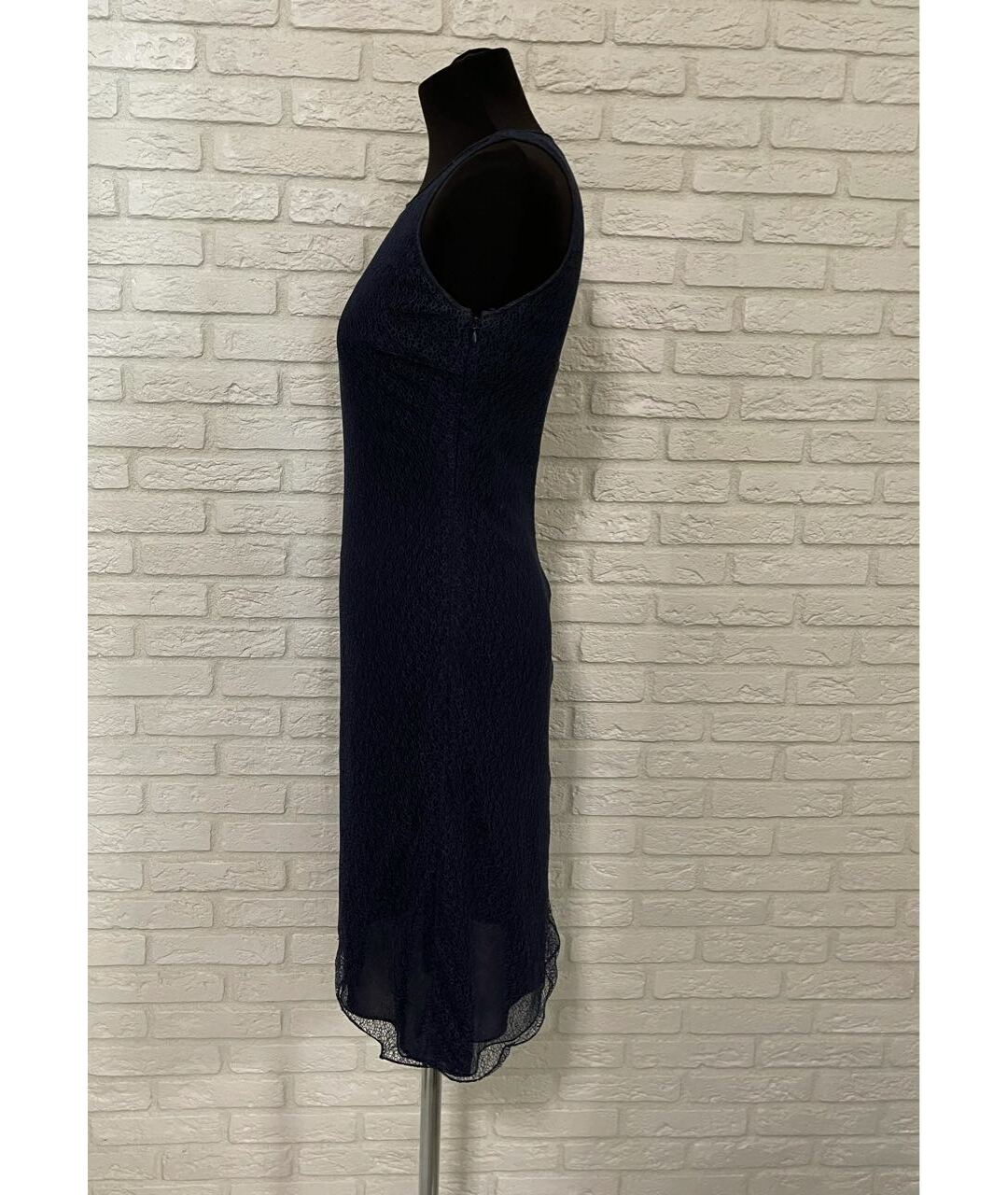 GIORGIO ARMANI Темно-синее шелковое повседневное платье, фото 4