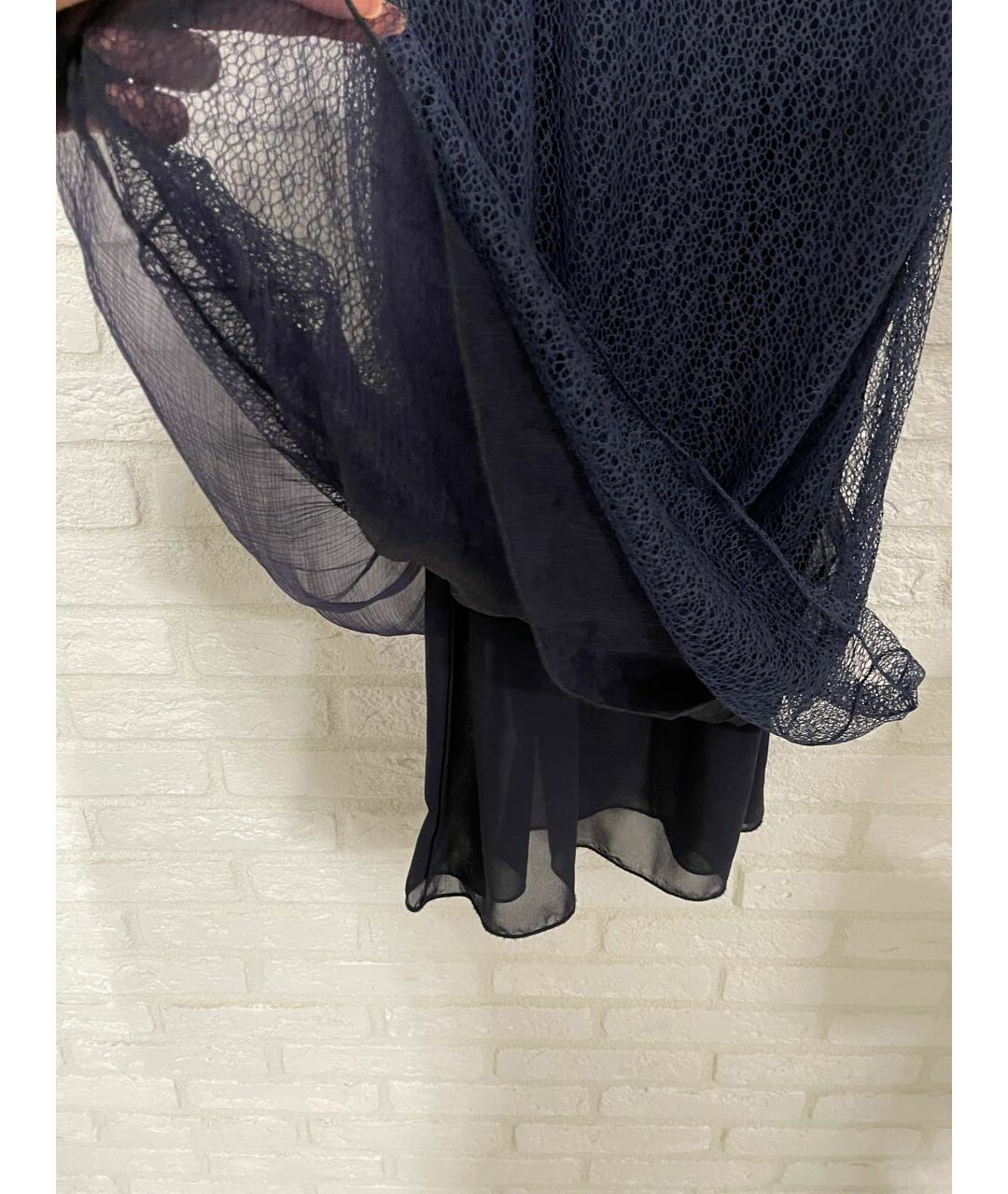GIORGIO ARMANI Темно-синее шелковое повседневное платье, фото 6