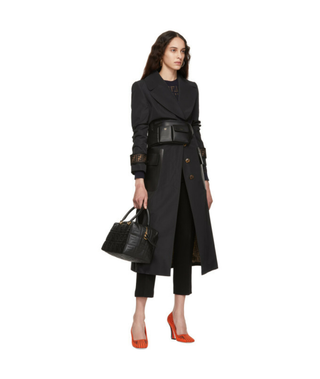 FENDI Черная кожаная сумка тоут, фото 4