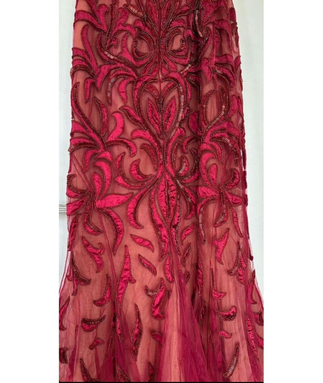 ZUHAIR MURAD Бордовое полиэстеровое вечернее платье, фото 7