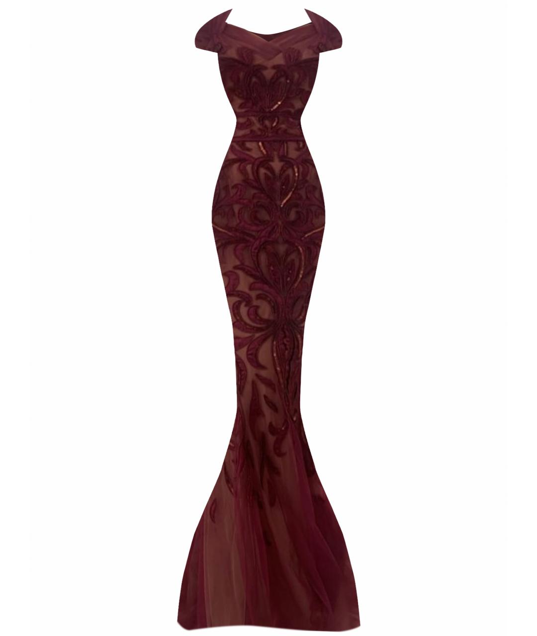 ZUHAIR MURAD Бордовое полиэстеровое вечернее платье, фото 1