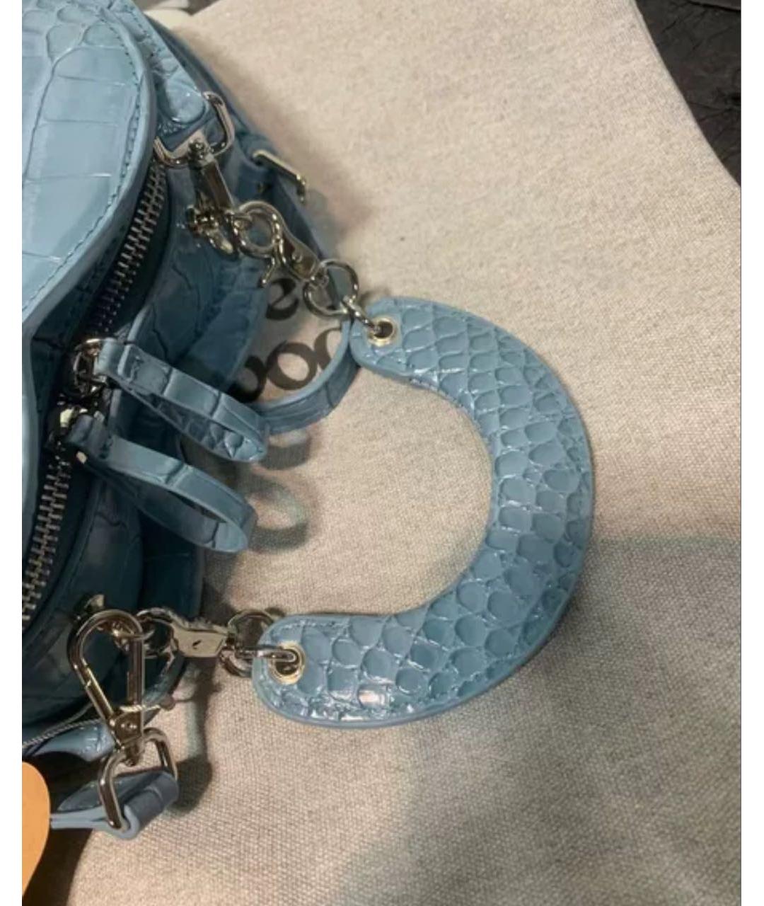 VIVIENNE WESTWOOD Голубая сумка на плечо из экзотической кожи, фото 4
