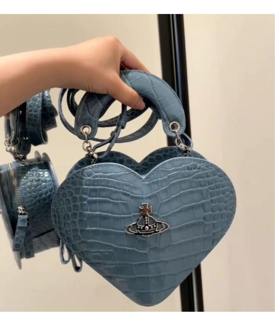 VIVIENNE WESTWOOD Голубая сумка на плечо из экзотической кожи, фото 1