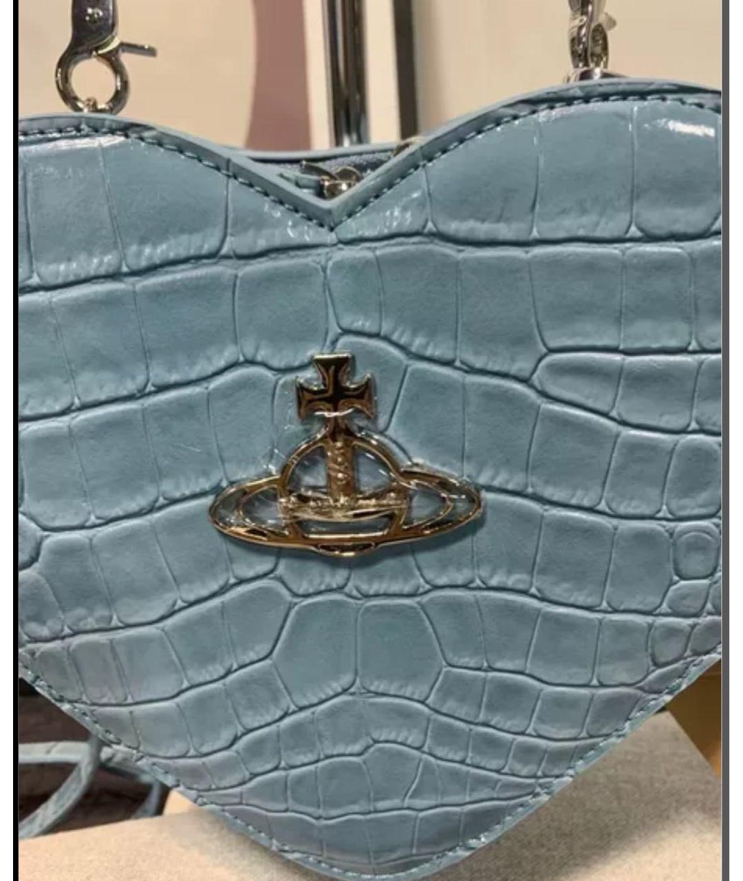 VIVIENNE WESTWOOD Голубая сумка на плечо из экзотической кожи, фото 8