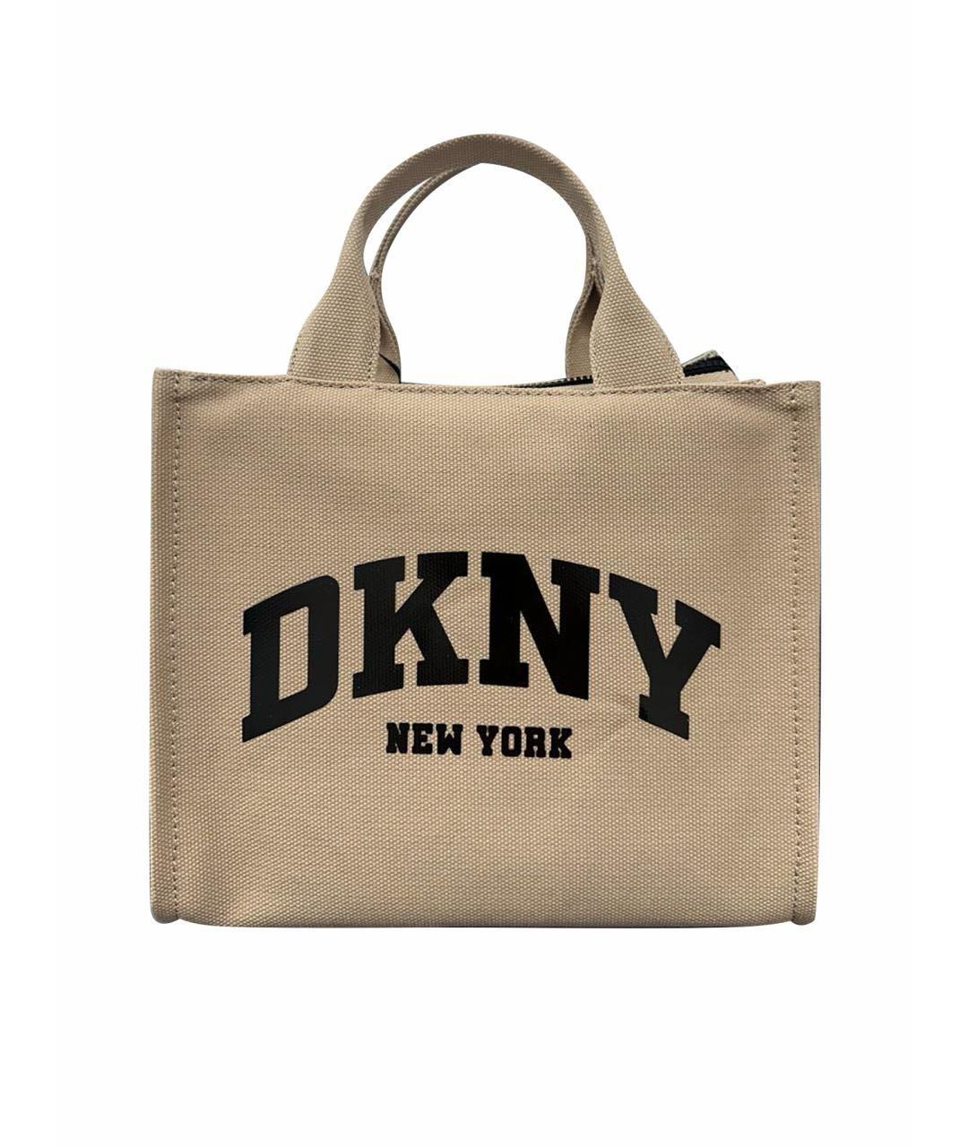 DKNY Бежевая тканевая сумка тоут, фото 1