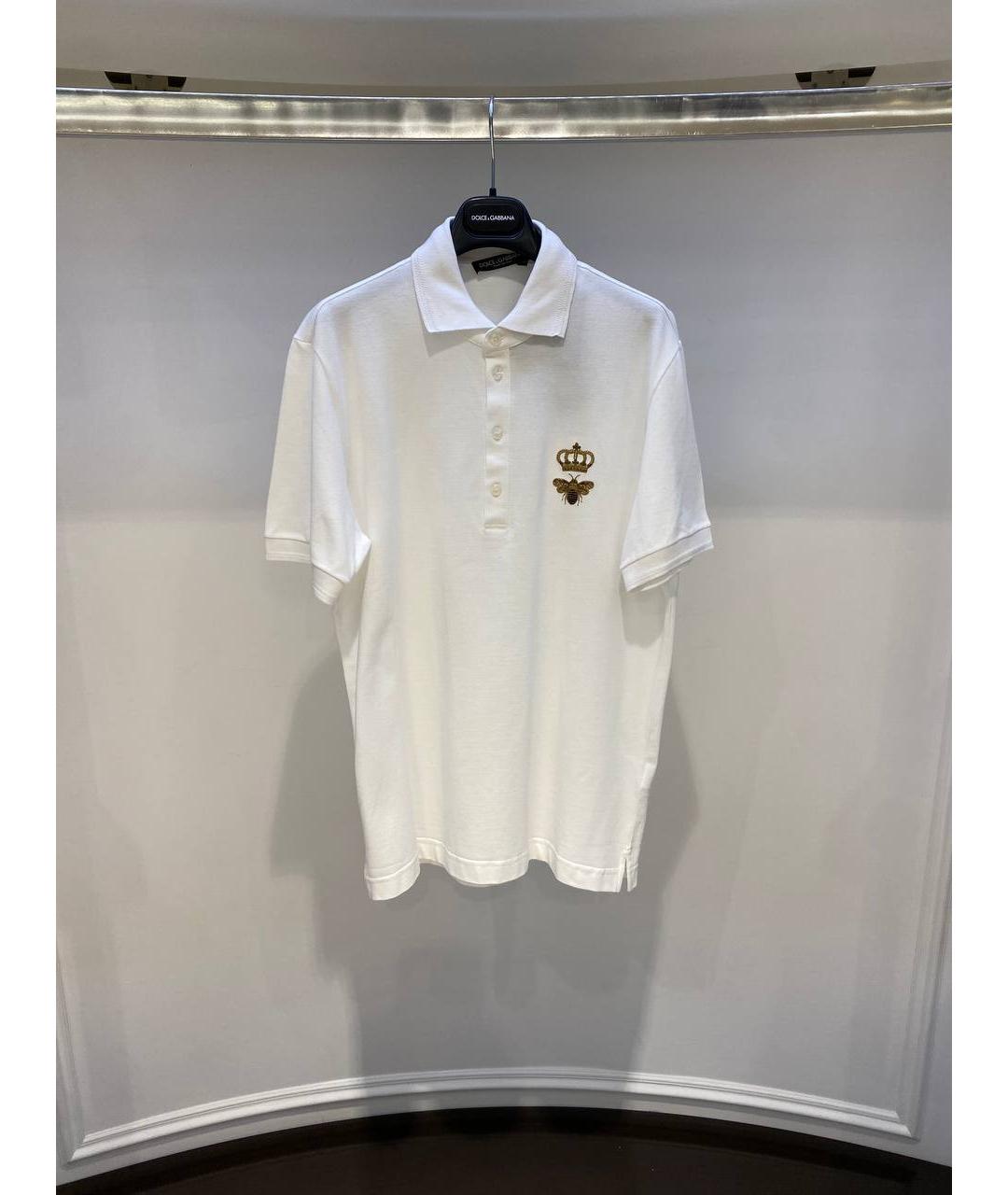 DOLCE&GABBANA Белое поло с коротким рукавом, фото 3