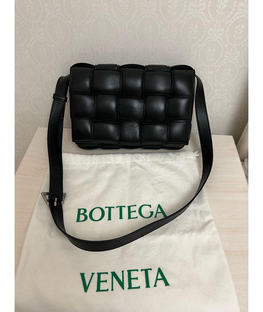 BOTTEGA VENETA Черная кожаная сумка через плечо, фото 9