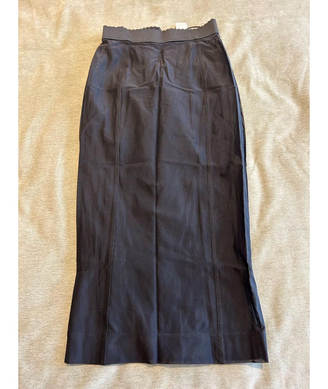 DOLCE&GABBANA Черная юбка миди, фото 5