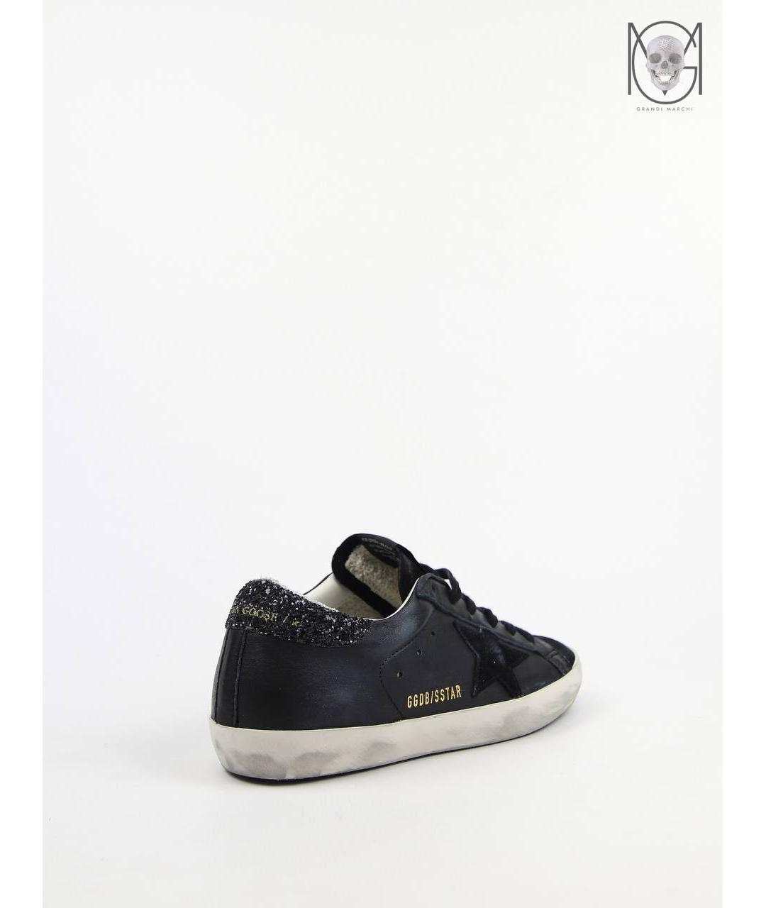GOLDEN GOOSE DELUXE BRAND Черные кожаные кроссовки, фото 6