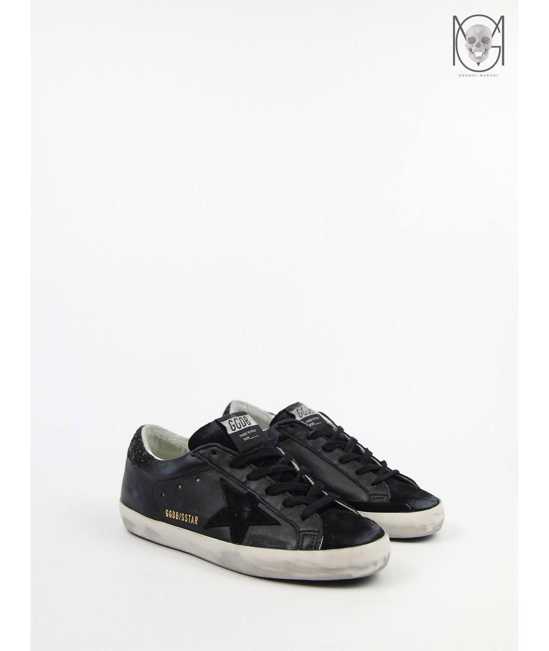 GOLDEN GOOSE DELUXE BRAND Черные кожаные кроссовки, фото 2