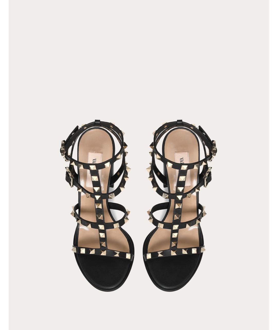 VALENTINO Черные кожаные босоножки, фото 3