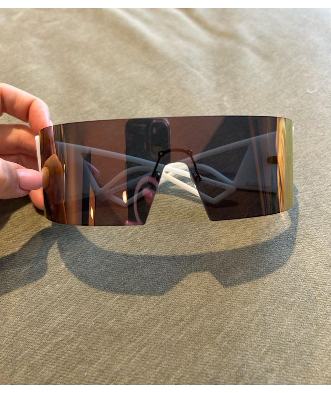 CHRISTIAN DIOR Серебряные пластиковые солнцезащитные очки, фото 4