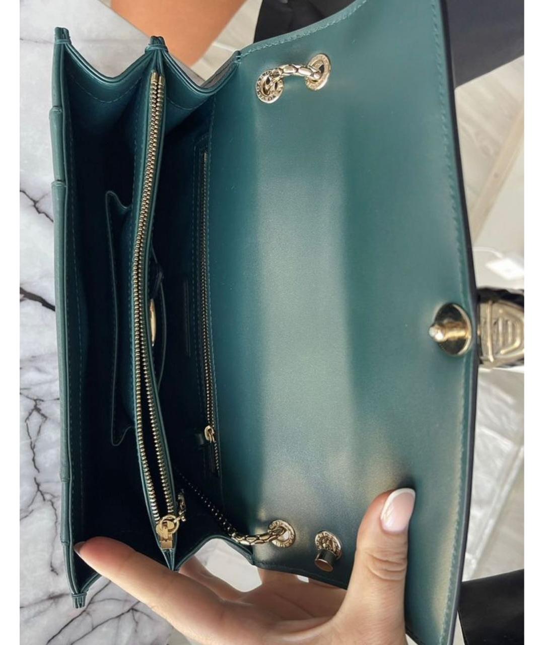 BVLGARI Зеленая кожаная сумка через плечо, фото 3