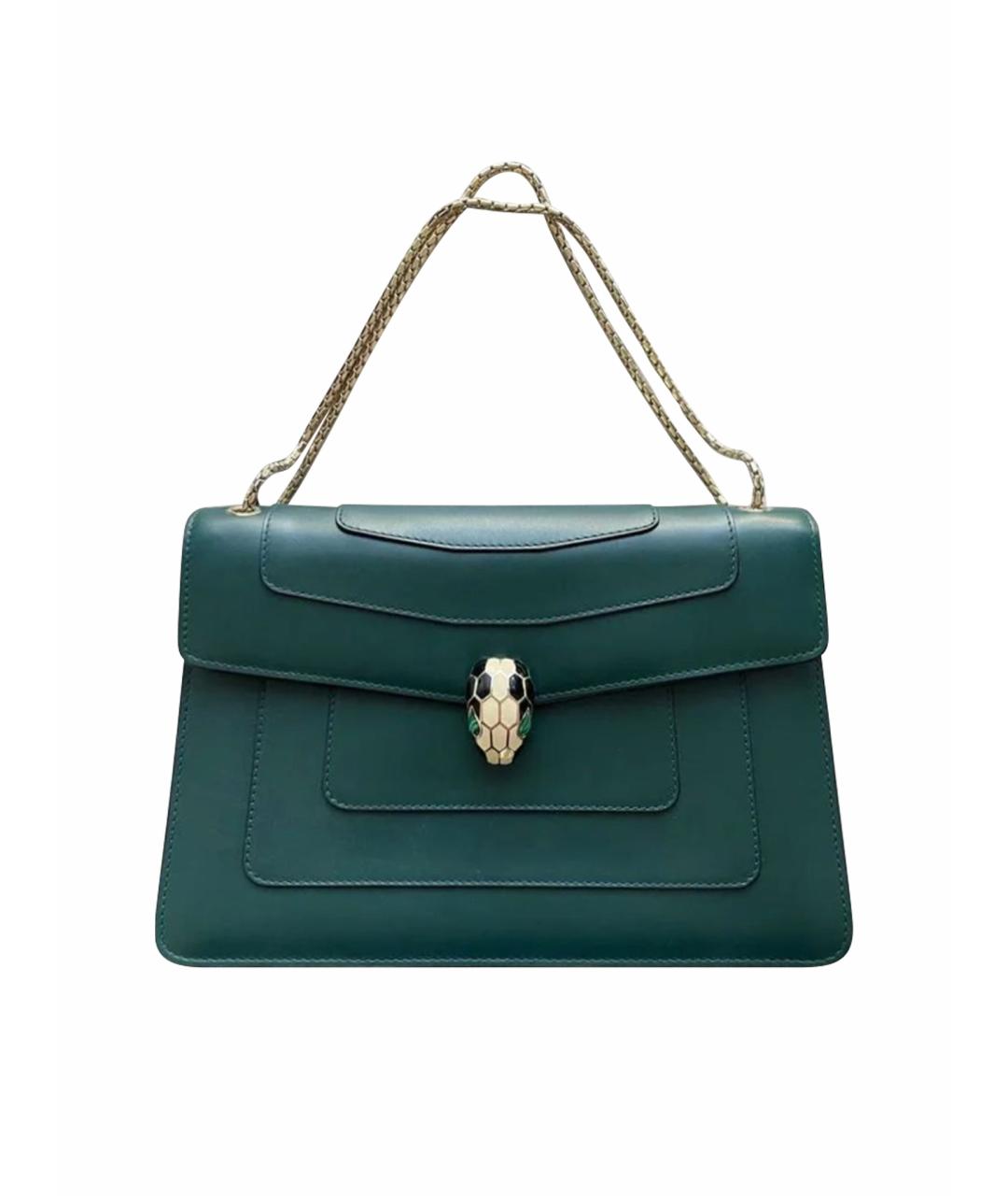 BVLGARI Зеленая кожаная сумка через плечо, фото 1