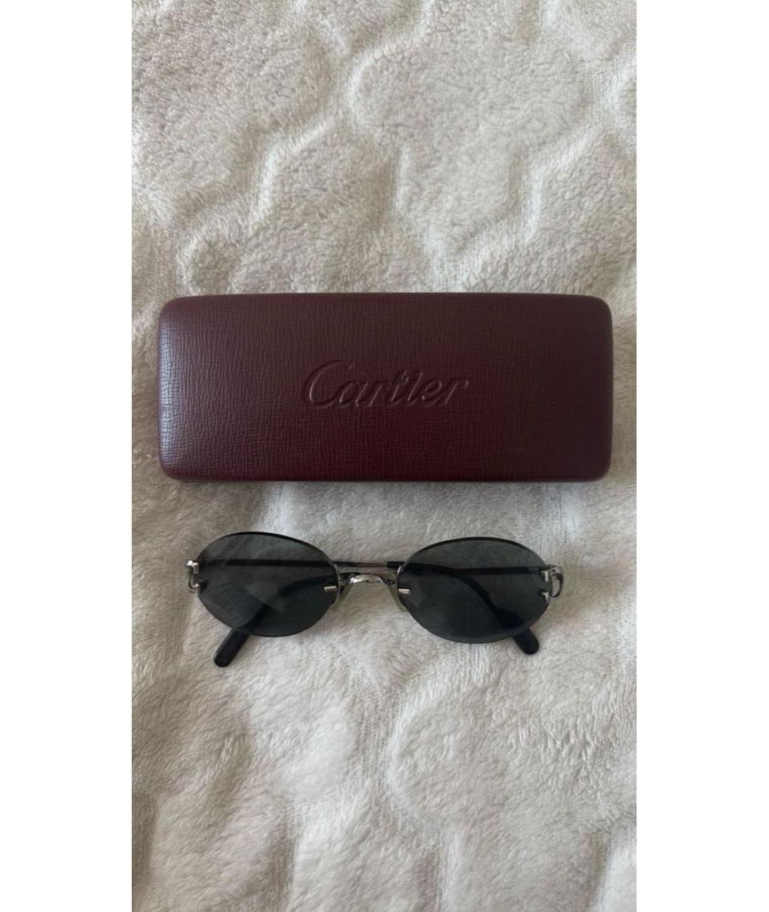 CARTIER Черные металлические солнцезащитные очки, фото 2