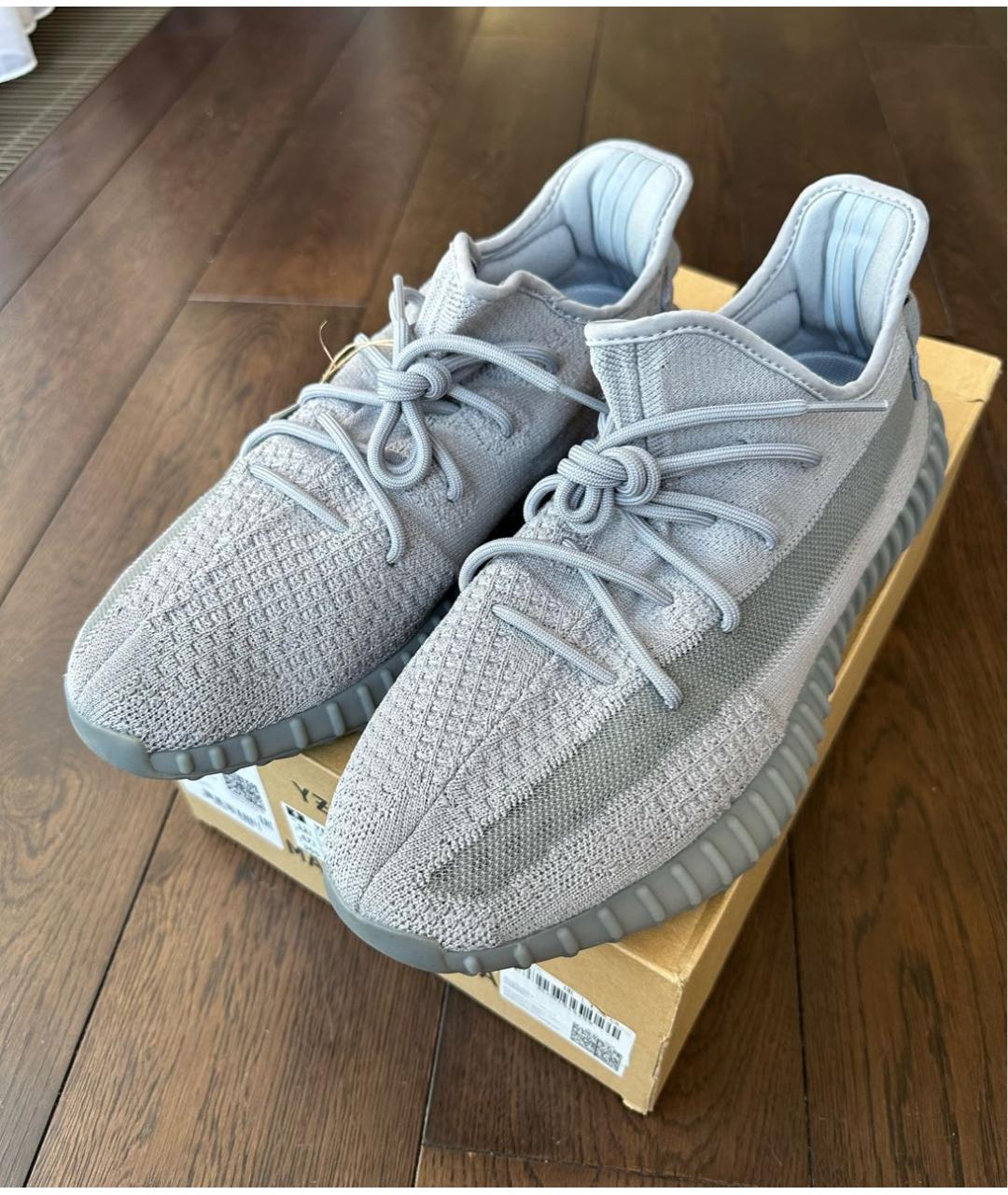 ADIDAS YEEZY Серые текстильные низкие кроссовки / кеды, фото 2