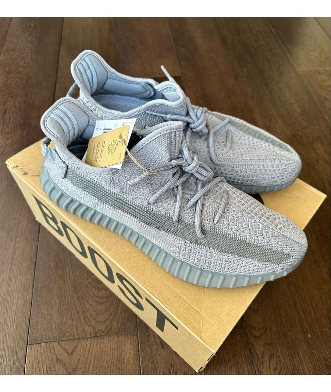 ADIDAS YEEZY Серые текстильные низкие кроссовки / кеды, фото 7