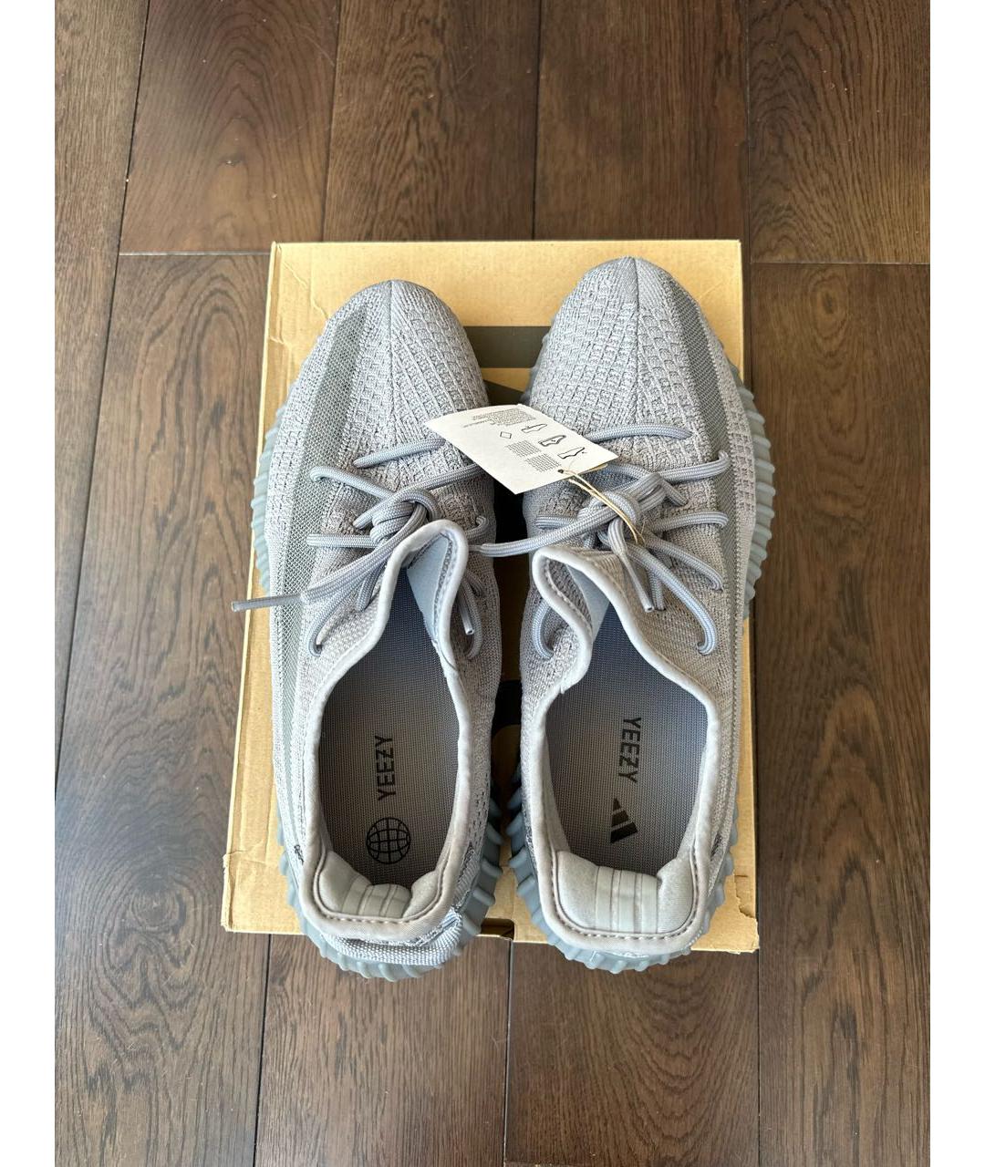 ADIDAS YEEZY Серые текстильные низкие кроссовки / кеды, фото 3