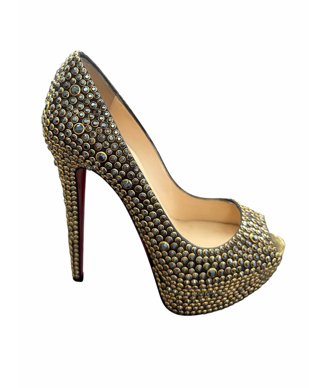 CHRISTIAN LOUBOUTIN Золотые туфли, фото 1