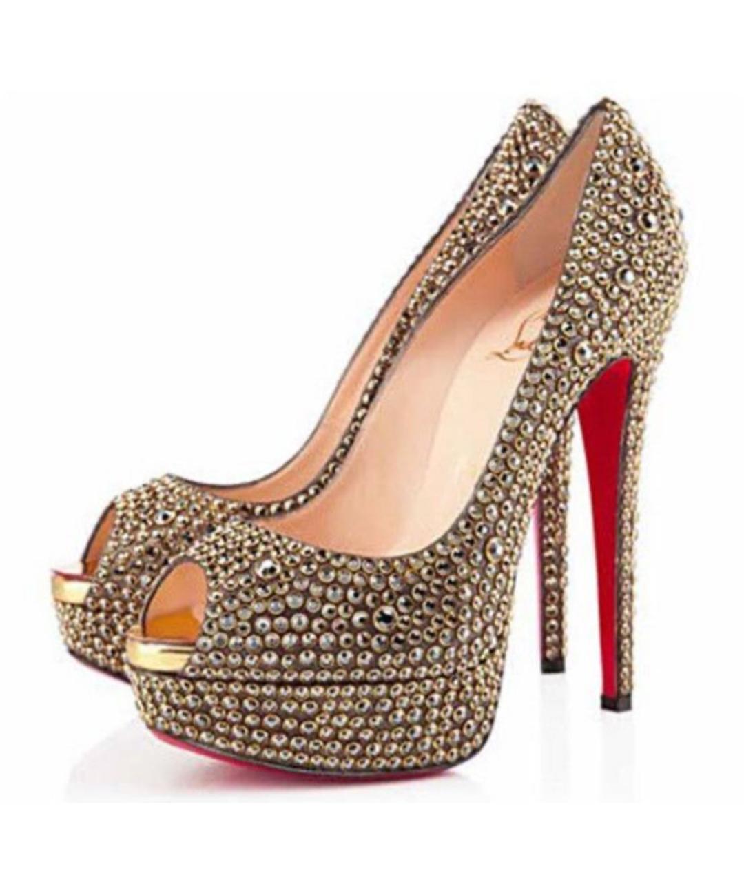 CHRISTIAN LOUBOUTIN Золотые туфли, фото 6