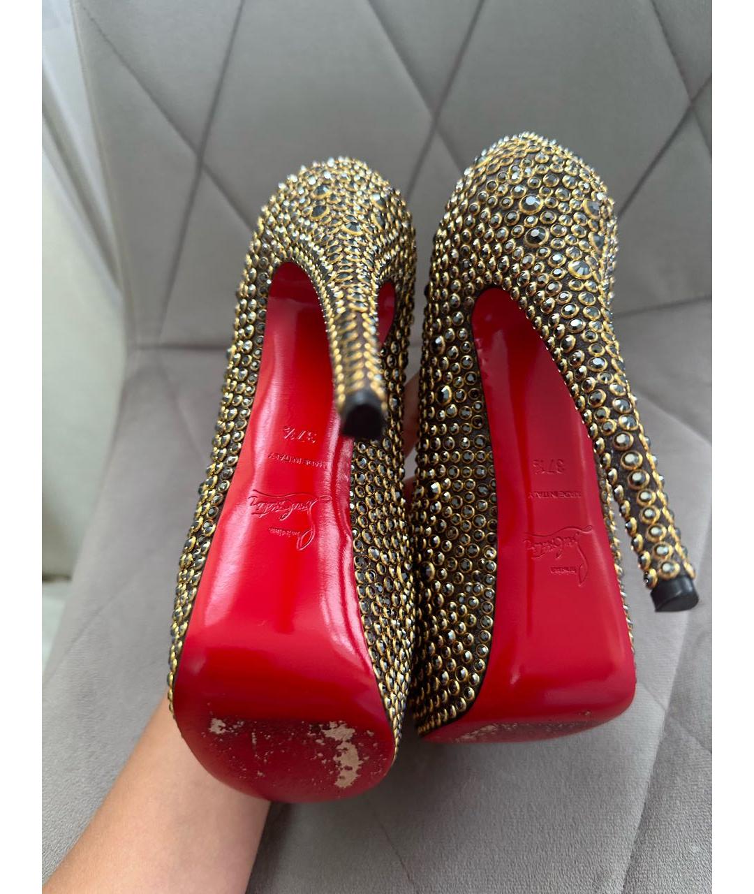 CHRISTIAN LOUBOUTIN Золотые туфли, фото 4