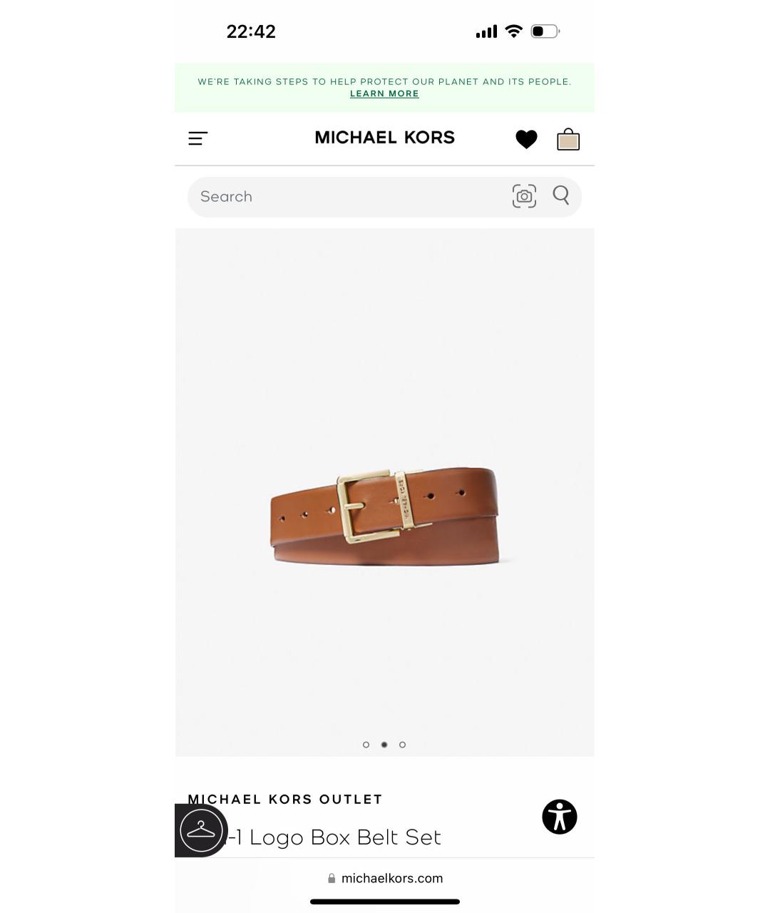 MICHAEL MICHAEL KORS Белый кожаный ремень, фото 3