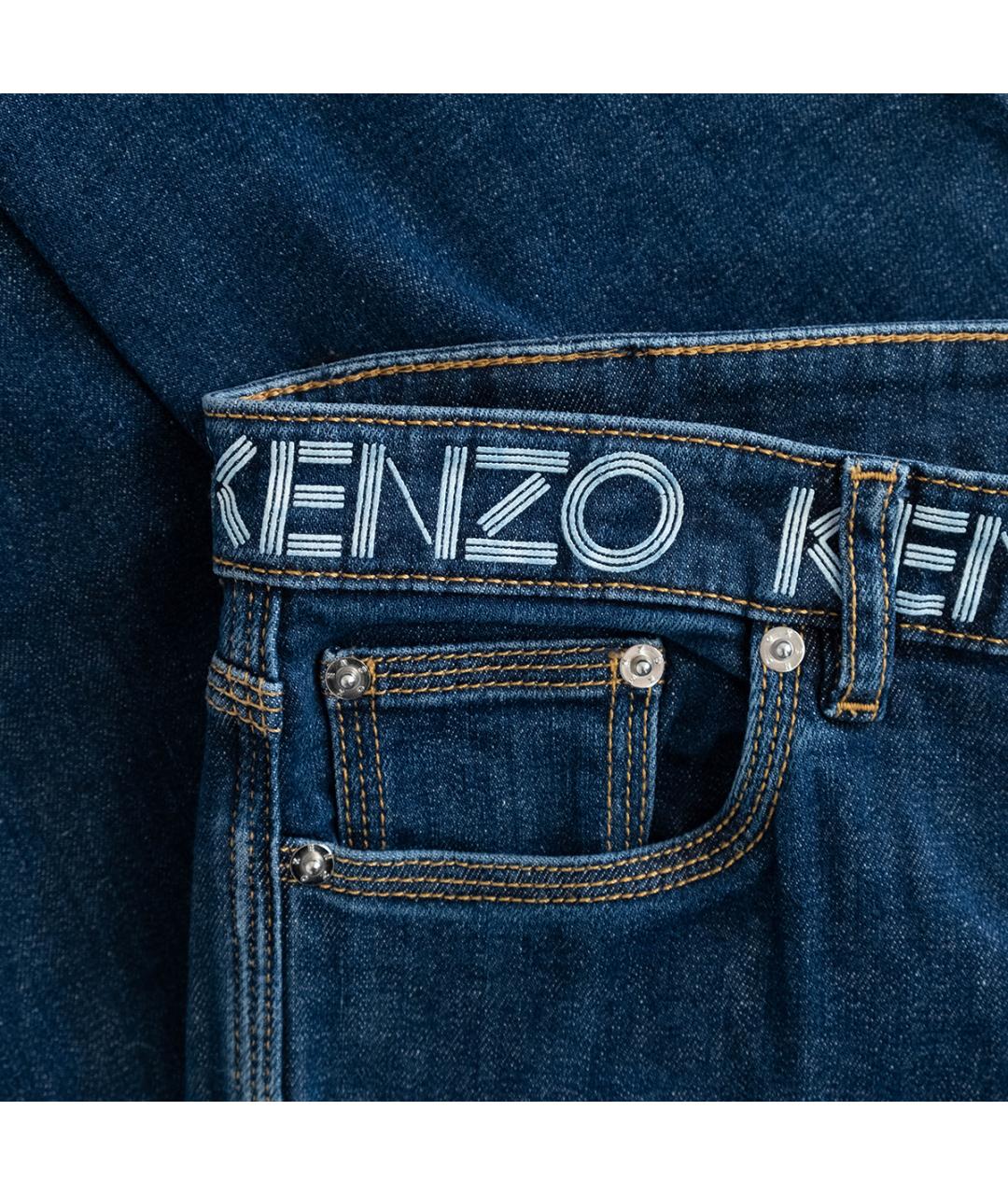 KENZO Синие хлопковые джинсы слим, фото 5