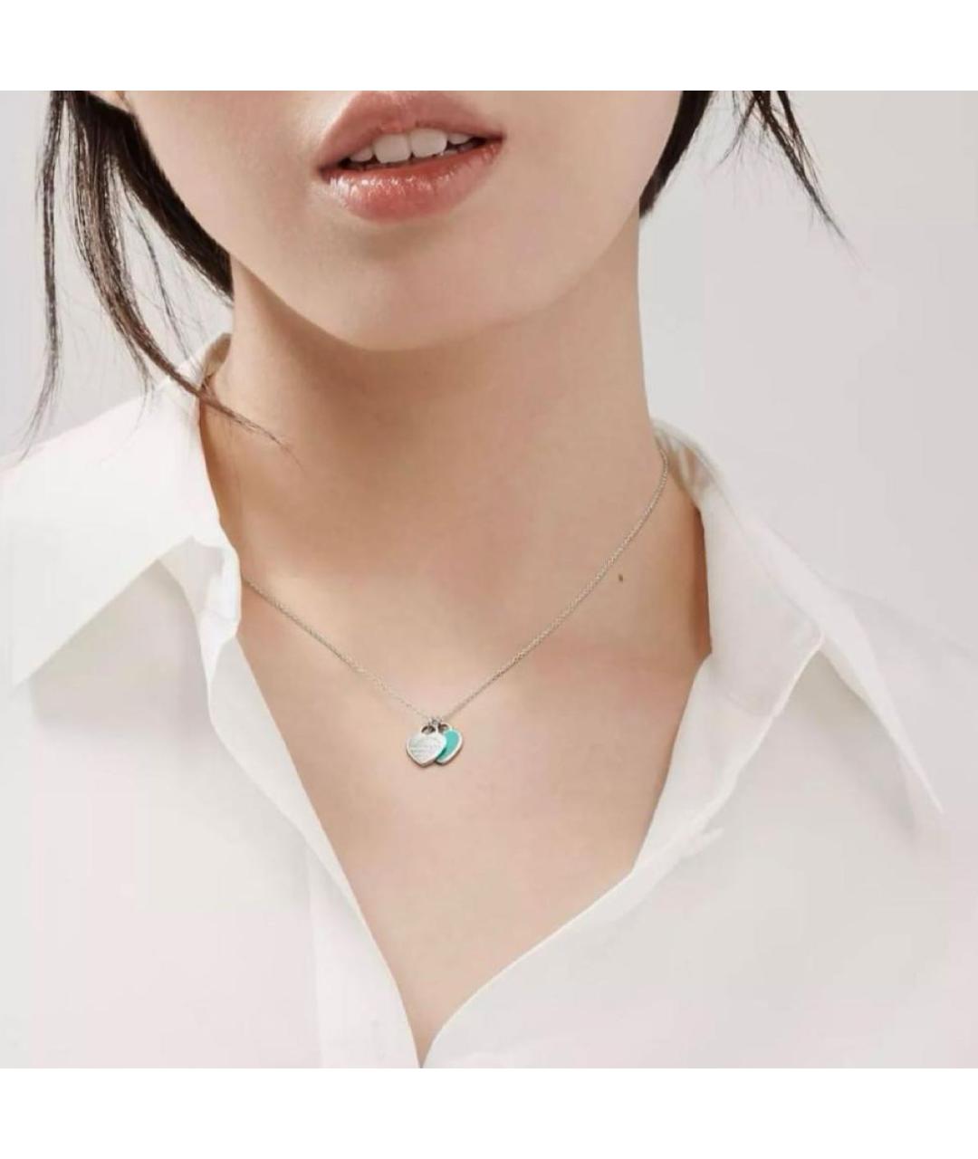 TIFFANY&CO Бирюзовая серебряная подвеска, фото 5