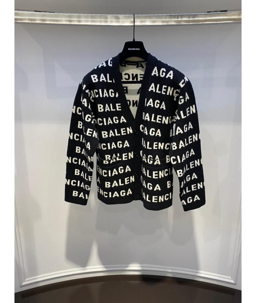 BALENCIAGA Черный шерстяной кардиган, фото 3