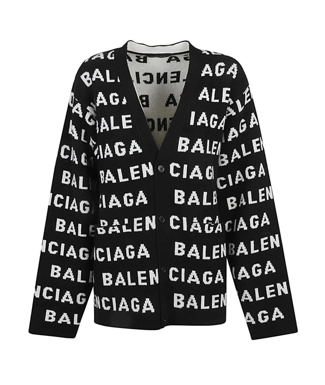 BALENCIAGA Черный шерстяной кардиган, фото 1