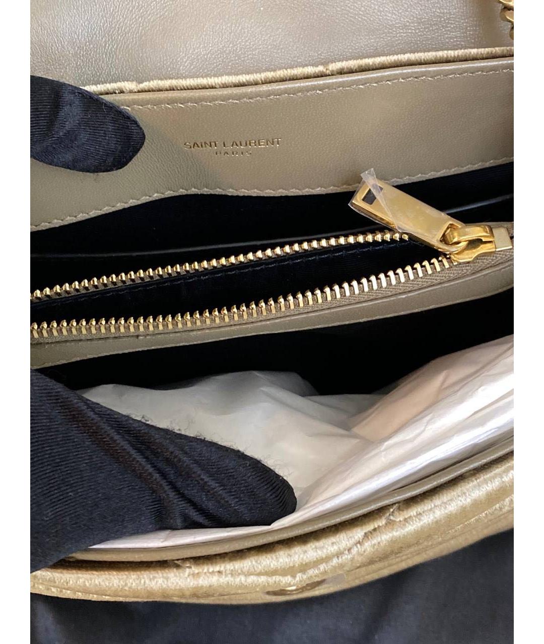 SAINT LAURENT Золотая сумка через плечо, фото 7