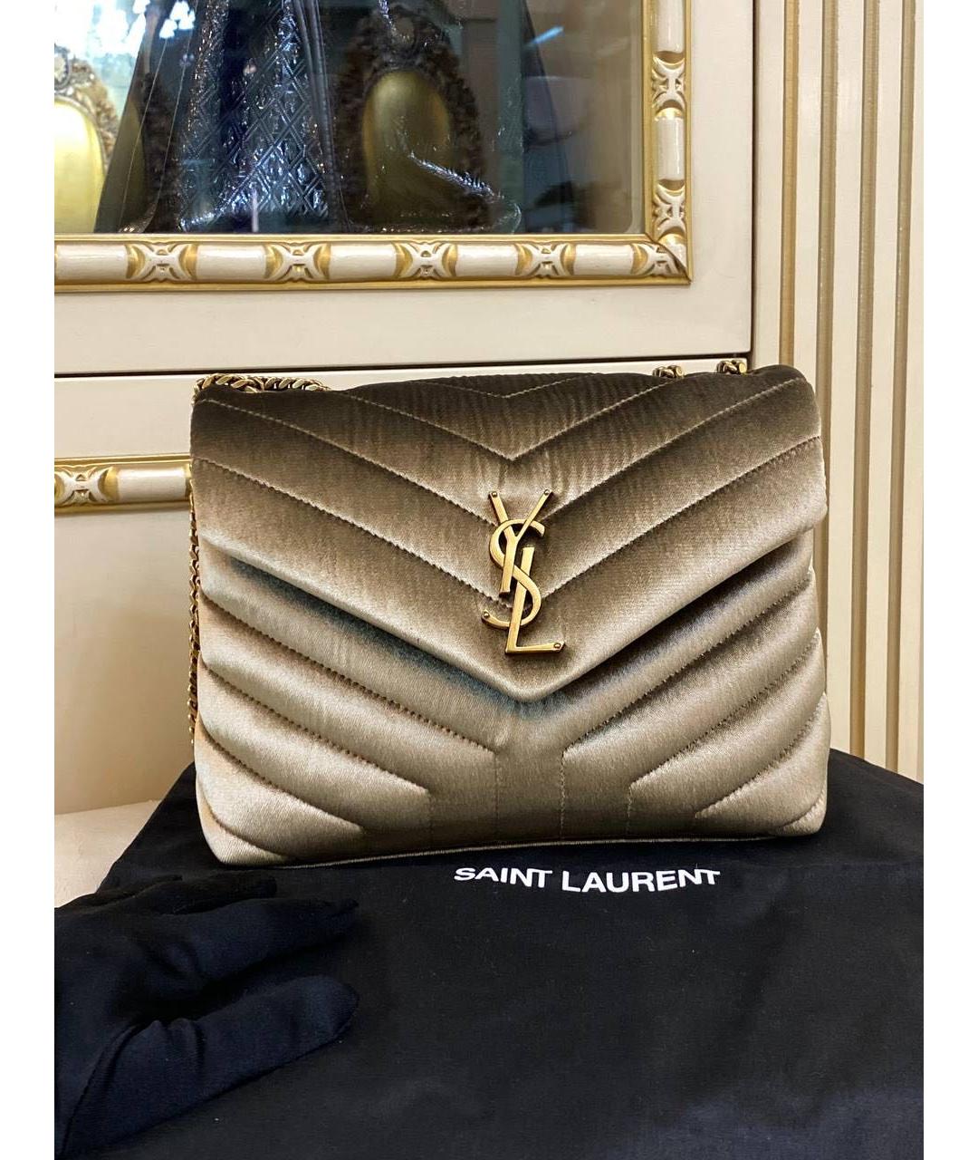 SAINT LAURENT Золотая сумка через плечо, фото 2