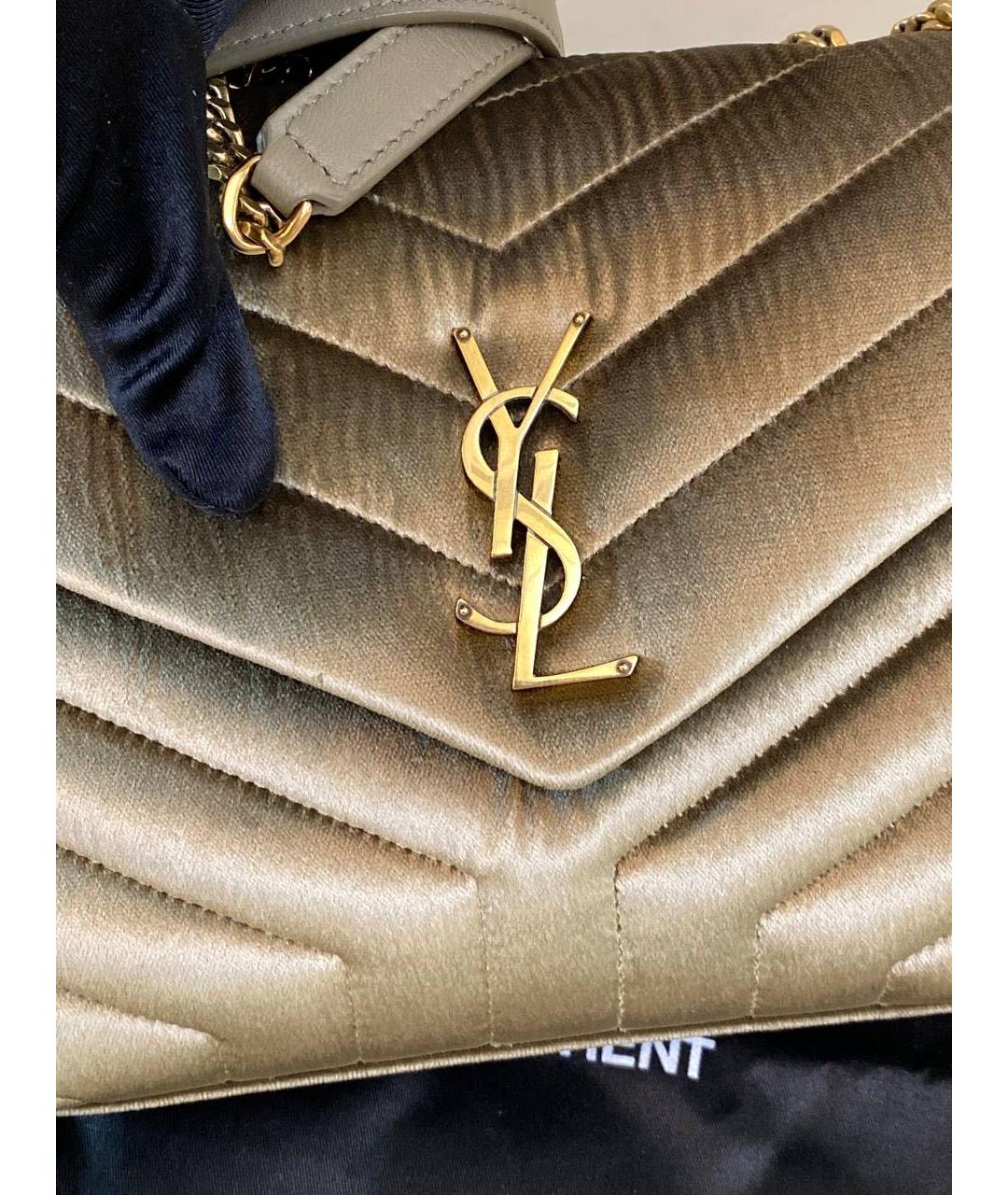 SAINT LAURENT Золотая сумка через плечо, фото 5
