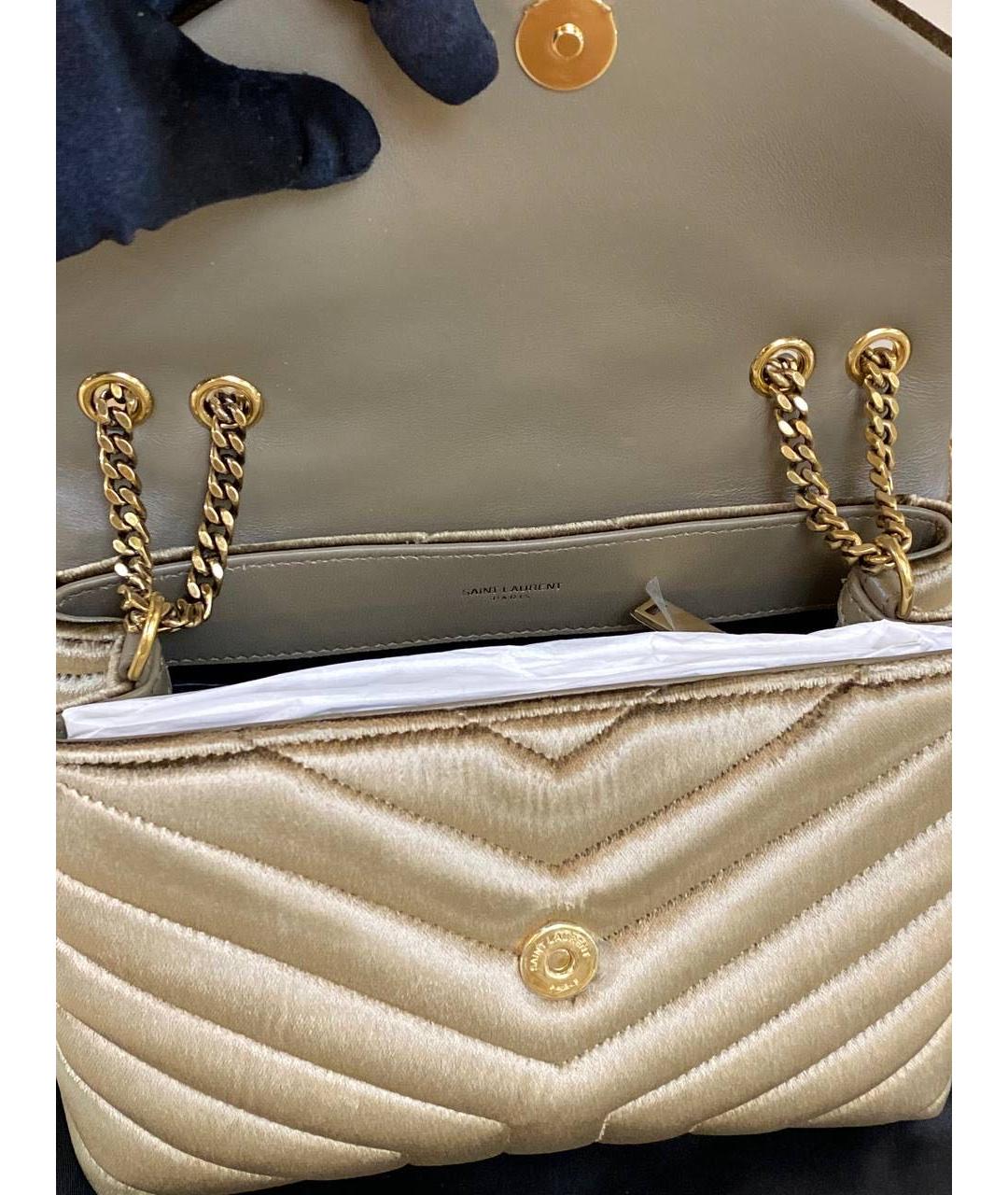 SAINT LAURENT Золотая сумка через плечо, фото 6
