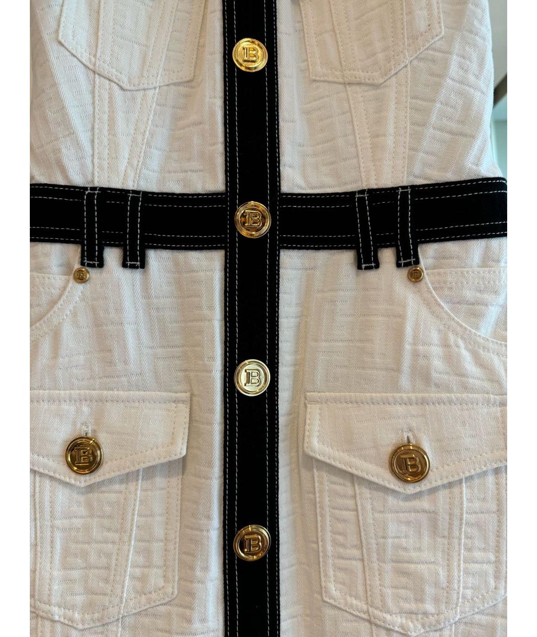 BALMAIN Белое деним повседневное платье, фото 2