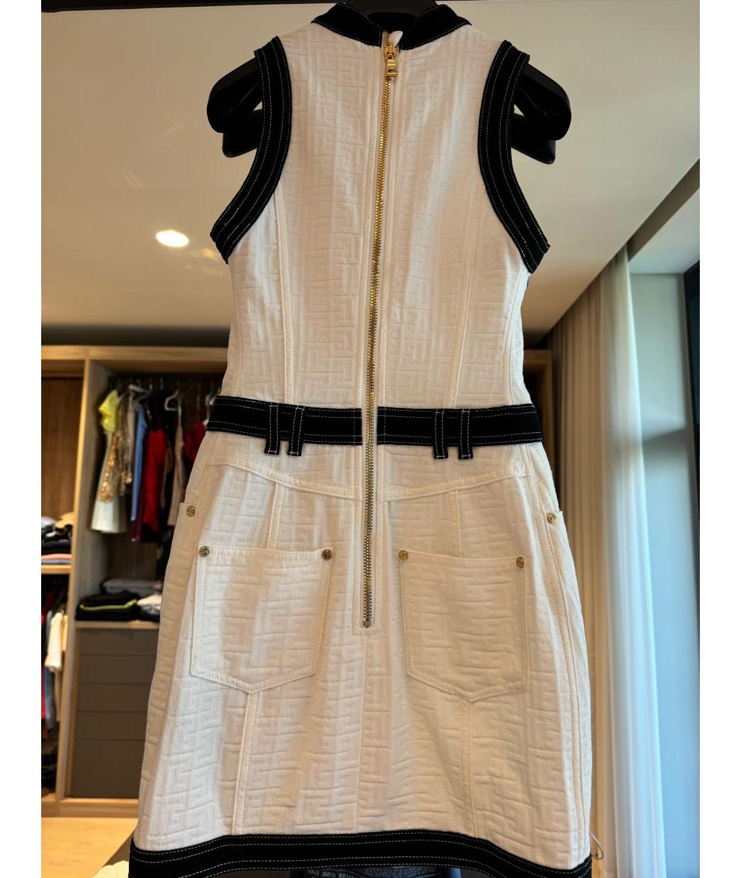 BALMAIN Белое деним повседневное платье, фото 4